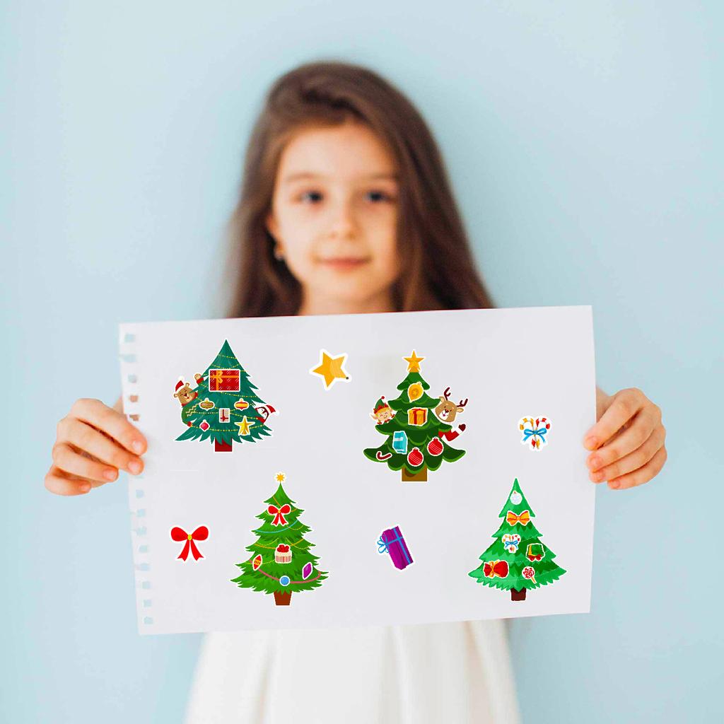 6 Stück/Set DIY Weihnachtsbaum Schneeflocken Puzzle, Tür- und Fensterdekoration für festliche Atmosphäre, Puzzle-Aufkleber Weihnachtsgeschenke
