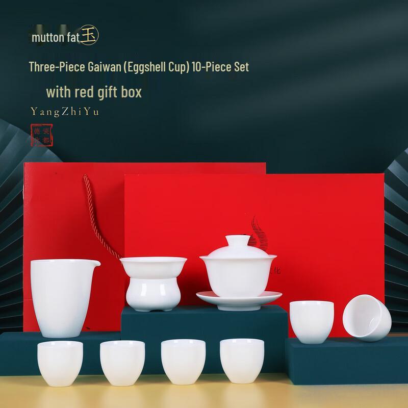 

Chá Xún Mutton-Fat Jade White Porcelain Kung Fu Tea Set