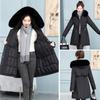 Mid-length Hooded Plus Wool Collar Down Cotton Coat for Women's Parka New Loose Fashionable and Versatile Slimming Cotton Coat