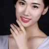 Yellow Crystal Butterfly Dance Diamond Ring - 18K Gold-Plated European & American Style