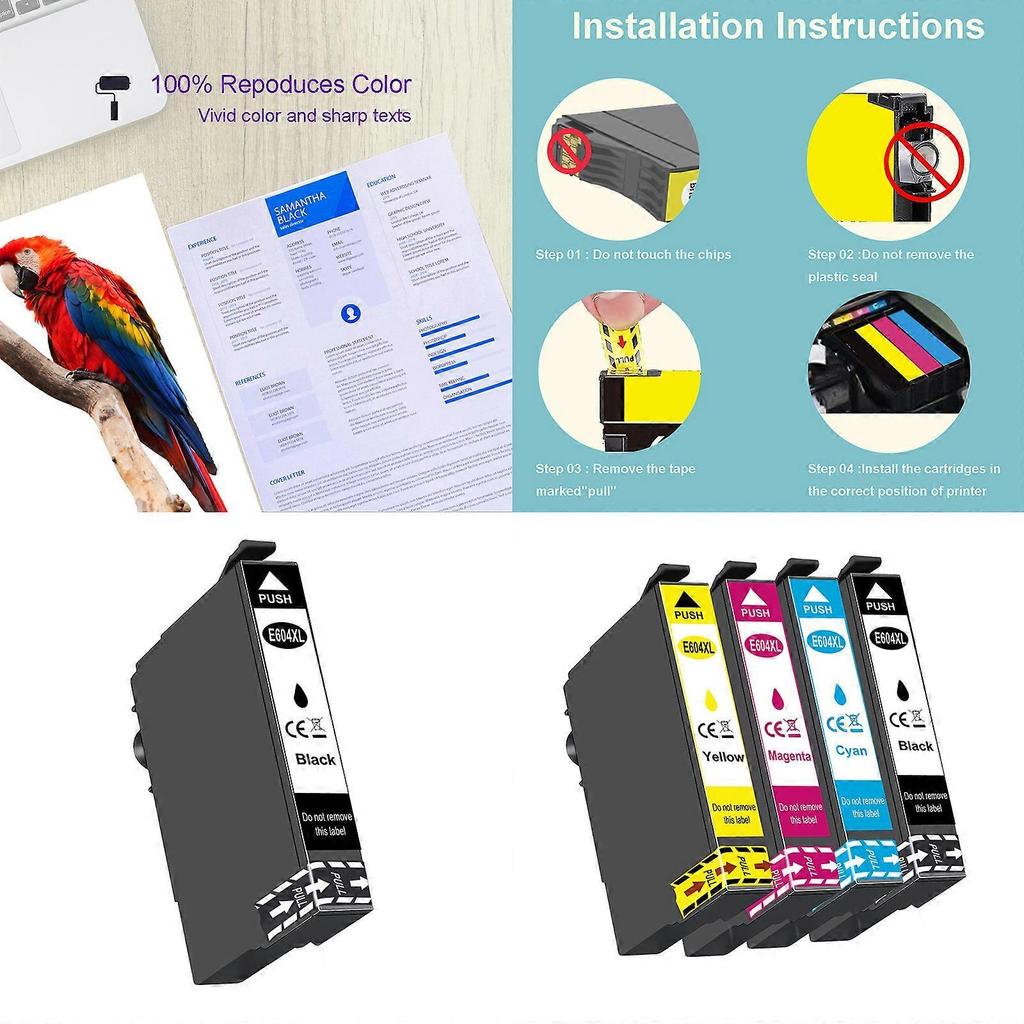 Ink Cartridge Professional for Expression Home XP-2200 XP-2205 Printer Bright Color Ink Cyan/Magenta/Yellow/ Black Multicolor