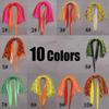 10 Bundles Double Colors Mixed Silicone Skirt Trailer Replacement for Slider Jigs Squid Madai Squid Snapper Jigging Fishing Lure