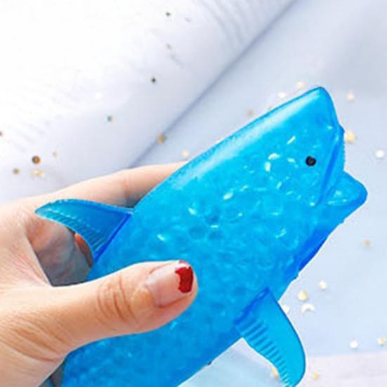 Bead-Filled Shark Squeeze Toy Stress Relief Blue Dolphin Sensory Toy Soft Stress Ball Simulation Sea Animal Pinch Fidget