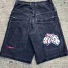 RogueWave American Retro Angled Side Pocket Denim Shorts Summer Y2k Trendy Loose Street Hip-hop Basketball Denim Shorts