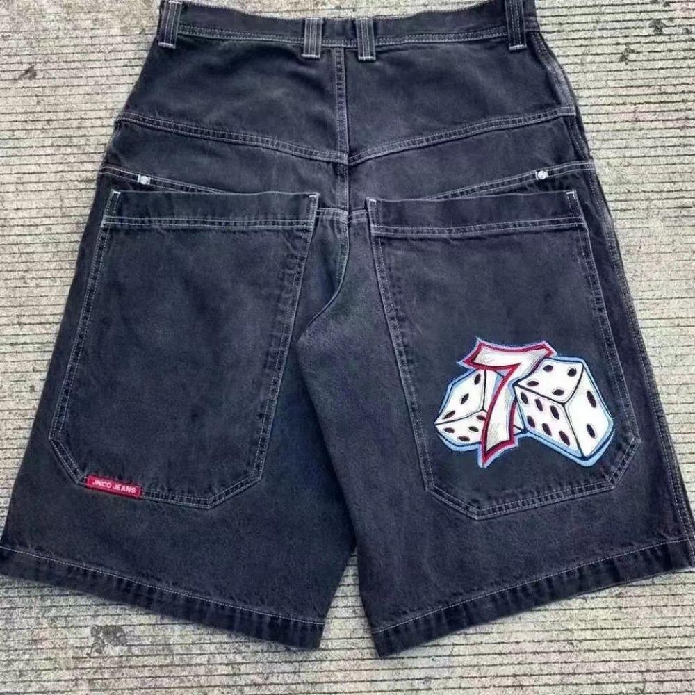 RogueWave American Retro Angled Side Pocket Denim Shorts Summer Y2k Trendy Loose Street Hip-hop Basketball Denim Shorts