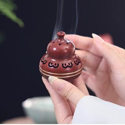 Creative Brass Gourd Incense Burner Aromatherapy Home Decor Meditation Zen Gift for Chinese Tea Ceremony Calm Relaxation