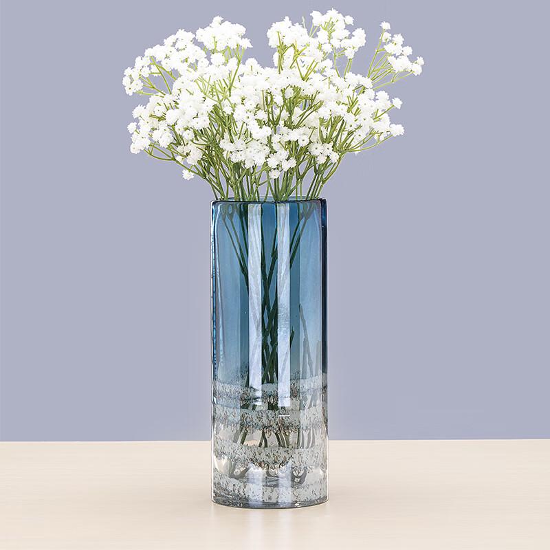 

Wave Glass Vase with Artificial Gypsophila