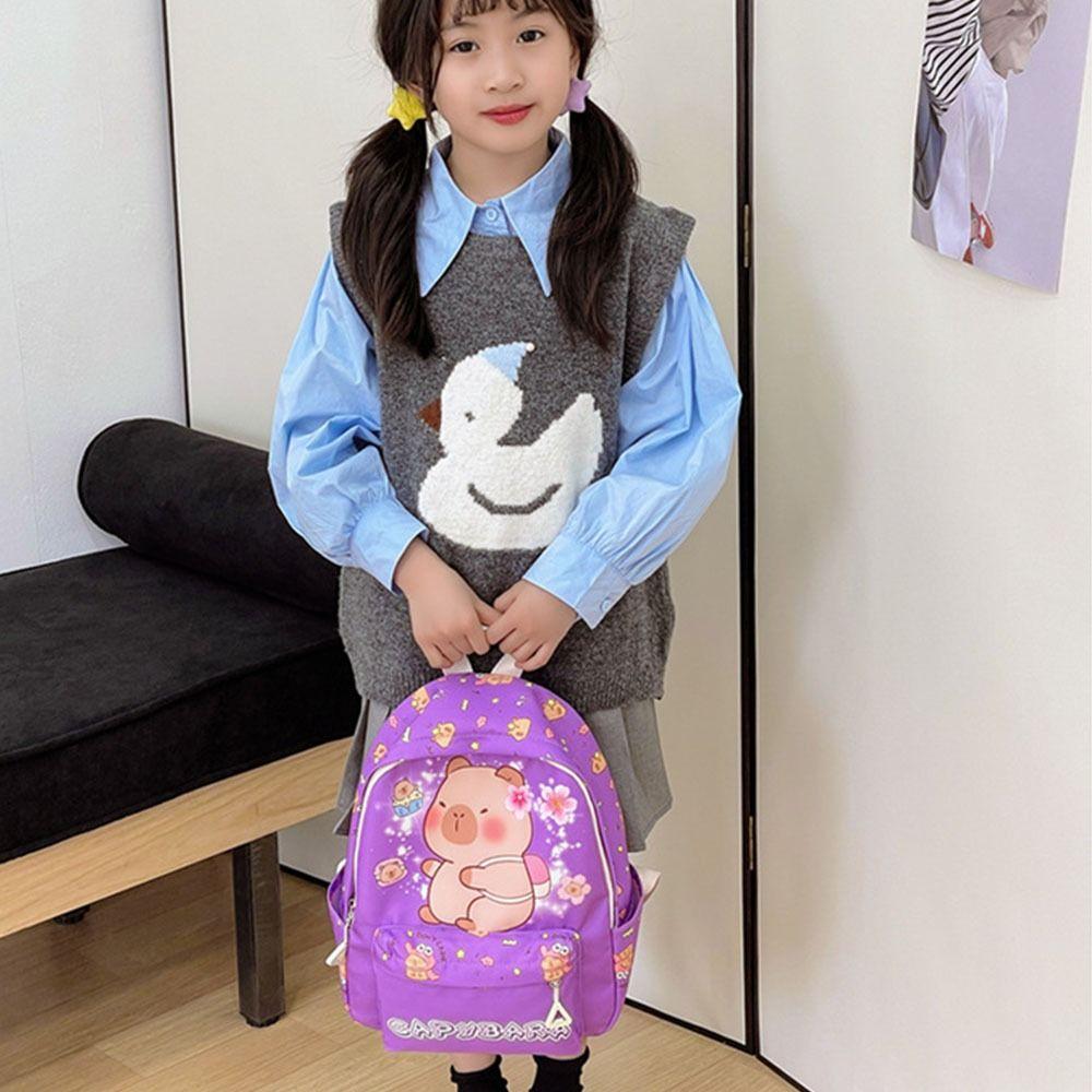 Ultra-light Children Capybara Backpack Nylon Cartoon Animal Book Bag Cute Kids   Schoolbag  Gifts
