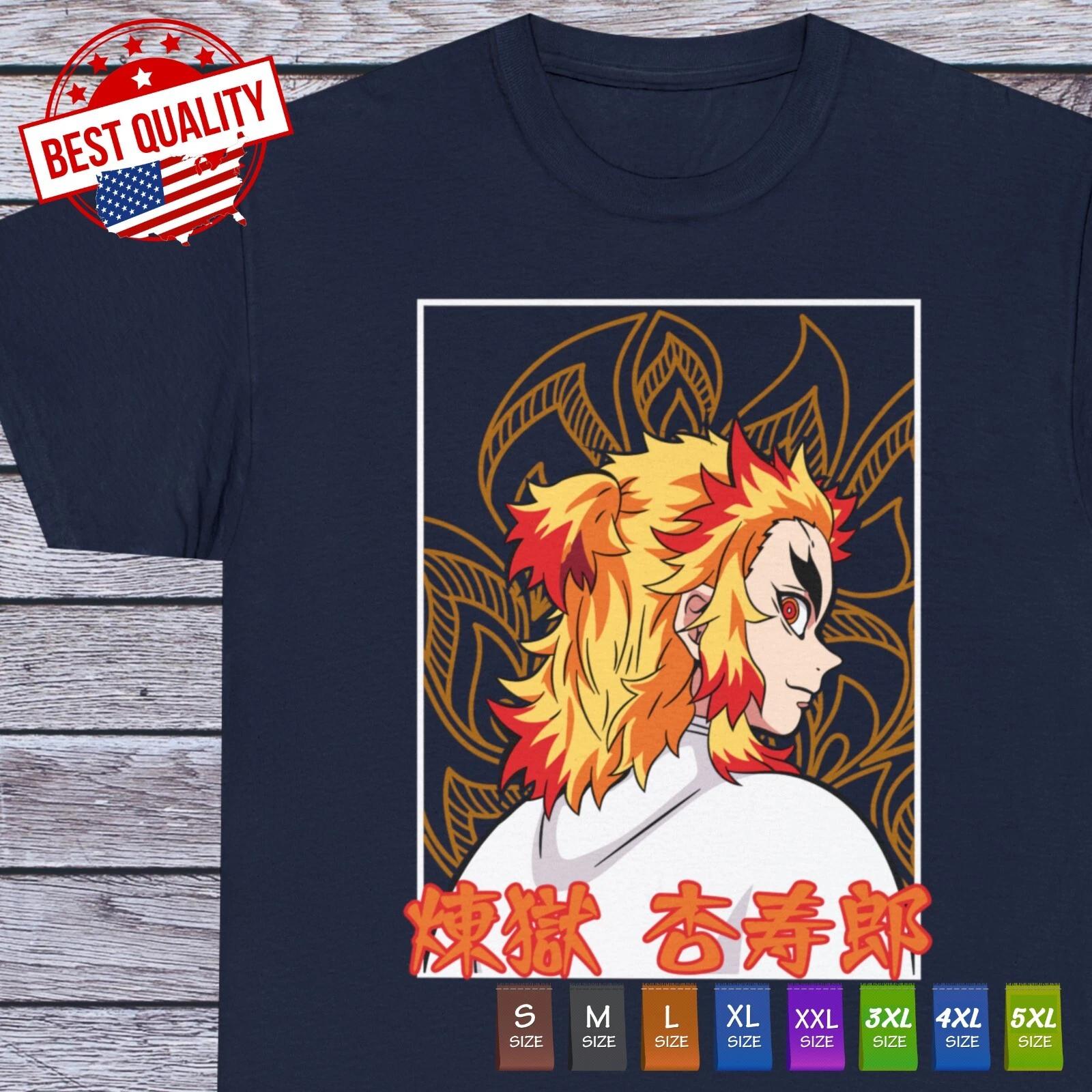 

Kyojuro Rengoku T Shirt Demon Slayer Tee Anime Clothing Manga Japanese Cosplay 4XL