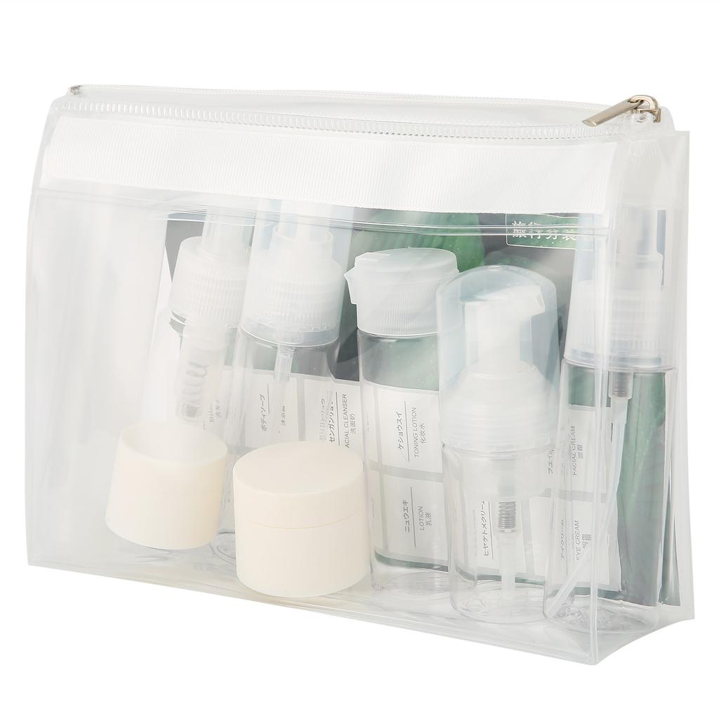 8Pcs Plastic Travel Bottle Set Leakproof Cosmetic Toiletry Travel Containers Spray Bottles