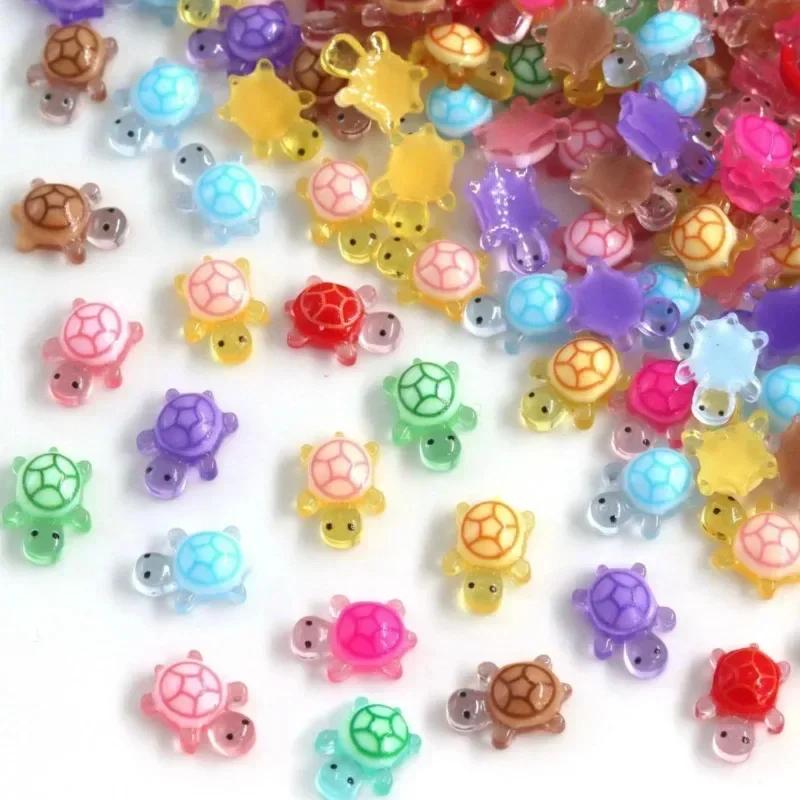 300pcs Cute Mini Resin Turtles Self-Luminous Turtle Miniatures Resin Tiny Turtles Nails DIY Accessories Creative Gifts Toys