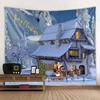 1Pcs Blue Sky And Snow Wall Hanging Tapestry Christmas Wall Hanging Tree Wall Hanging Gorgeous Christmas Tree Fireplace Gifts