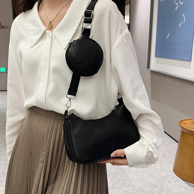 Fashion Ladies Hobos Underarm Bag Simple Women Shoulder Crossbody Bags Female Girls Small Handbags with Purse