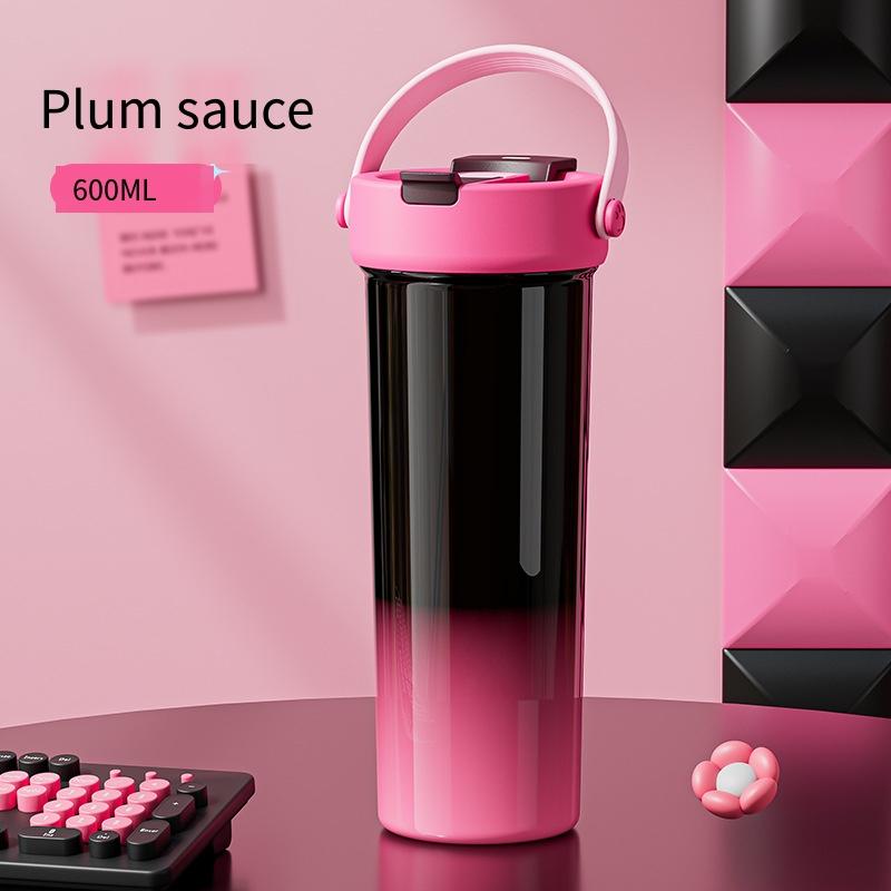 1PC Thermos Cup for Girls, High Value and Large Capacity Water Cup, Portable Ice Cup, Coffee Straw Cup