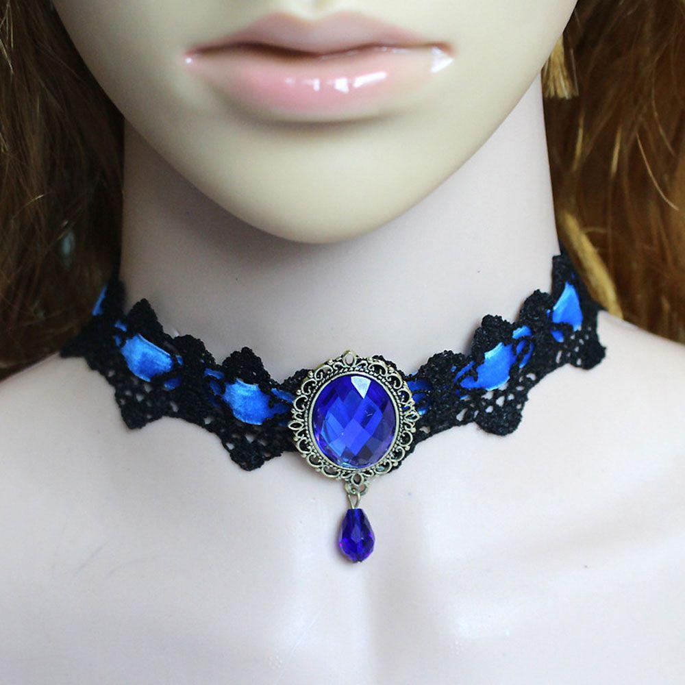 Vintage Punk Chokers Sexy Crystal Collar Clavicle Chain Jewelry Necklaces Fashion Accessories