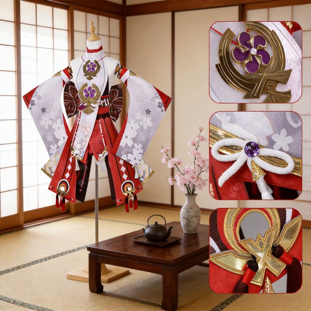 Genshin Impact Yae Miko Cosplay Outfit With Wig And Shoes For Game Cosplay Events