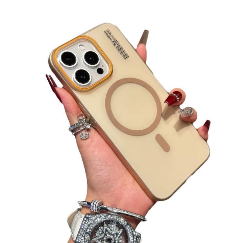 iPhone16Promax soft sand skin matte semi-transparent mobile phone case, suitable for Apple 15 magnetic suction 14 simple PC case