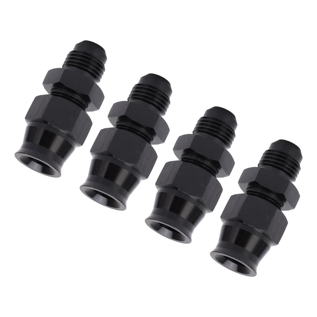 4PCS AN6 Adapter Male Thread Aluminium Alloy  Age Proof with Brass Ferrule for Liquid Gas   Oil