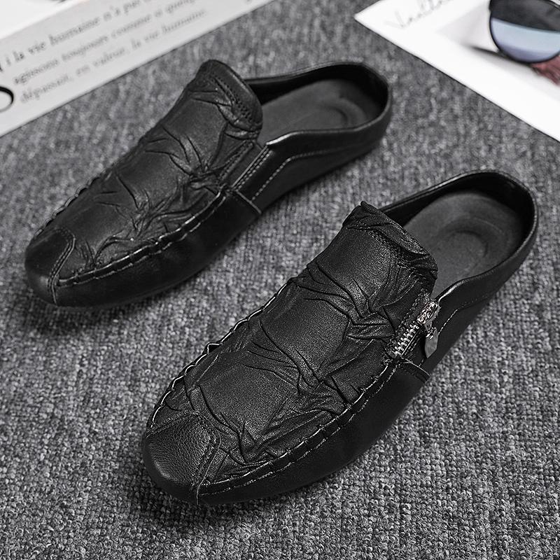 Mens Half Slippers Breathable Mens Casual Shoes Outdoor Men Loafers Lazy Shoes Flats Comfortable Male Sneakers Zapatillas Male