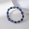 Vintage Handmade Colored Turquoise Beads Devil'S Eye Bracelet Fashion Personality Beaded Eye Elastic Bracelet
