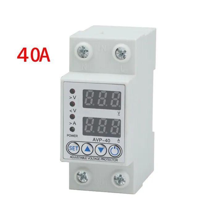 Universalspenningsrelé 40A (Justerbar spennings-/strømterskel) Enfase, automatisk tilbakestilling