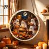 Unique Craftsmanship Hanging Disk Halloween Acrylic Puzzle Sun Catcher, DIY Spooky Suncatcher Kit, Theme Room Decor Gothic Stained Glass Window