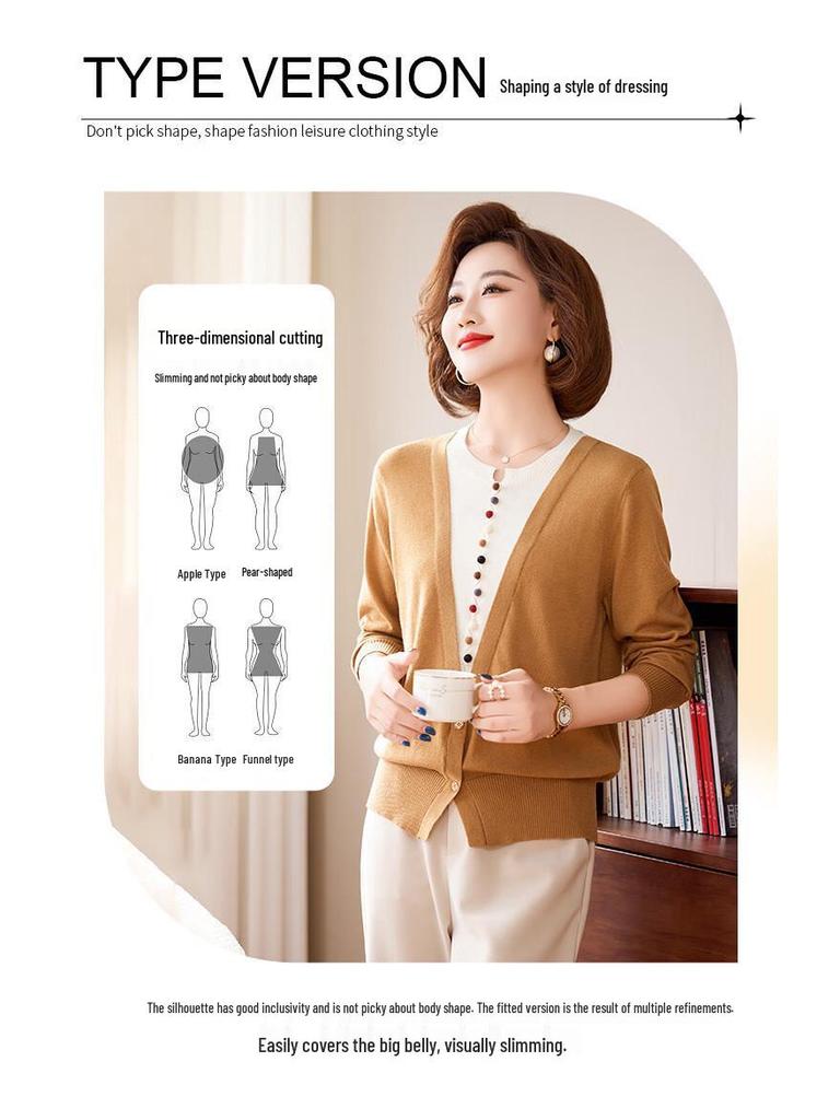 Women's Fashion Knitted Fake Two-Piece Top