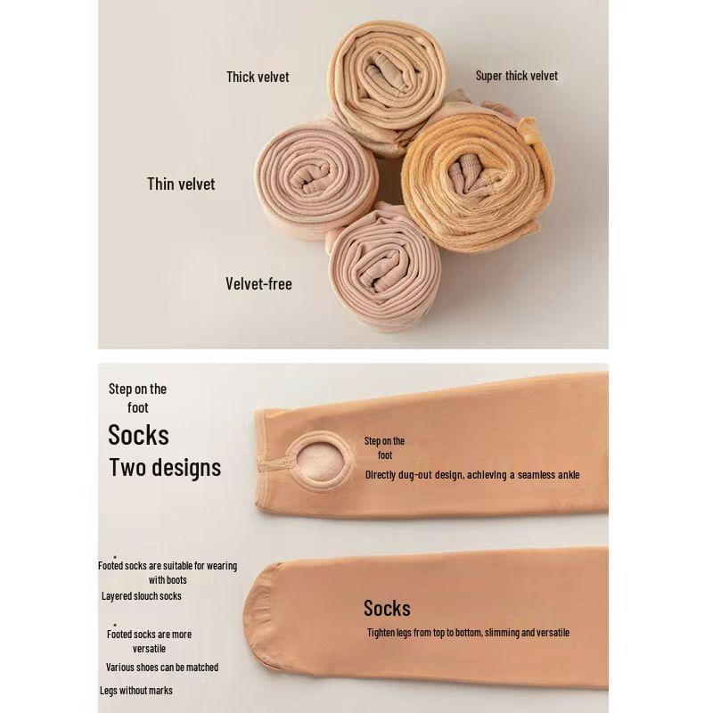 Damen Fleece-gefütterte hautfarbene Strumpfhose: Blickdicht, Dick, Nacktes-Bein-Look für Frühling, Herbst und Winter.