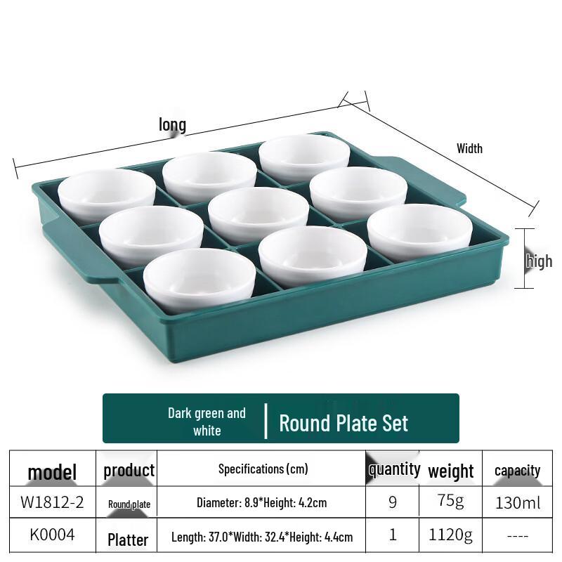 Handon Melamine 9-Compartment Serving Platter Set