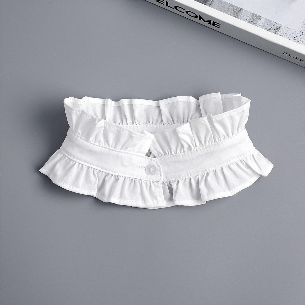 

Women Pleated Ruffled Stand Detachable Collar Blouse Shirt Stand Collar Ladies False Blouse Collar Choker Clothing Accessories белый
