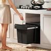 Sliding Under-Sink Waste Bin, 2 x 20 L, Removable Buckets, 52 x 33.5 x 41 cm, Black