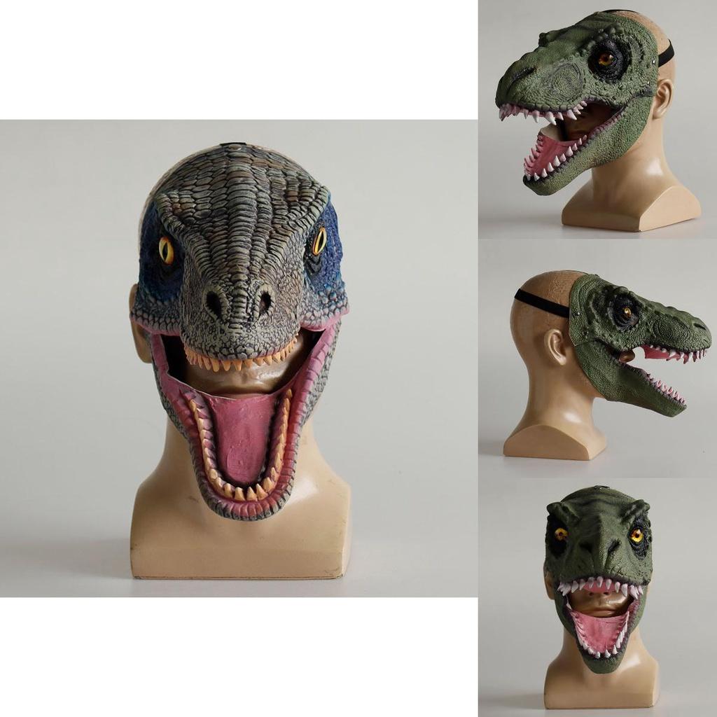 Jurassic World Dinosaur Latex Mask Headgear Tyrannosaurus Rex Halloween Cosplay Prop