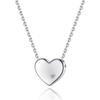 Minimalist Fashion Jewelry S925 Silver Rhodium Plated Heart Pendant Necklace for Women