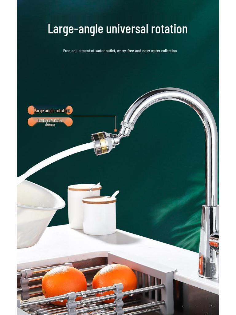 Splash-Proof Copper Kitchen Faucet Extension Nozzle with Pressurized Shower Head Aerator