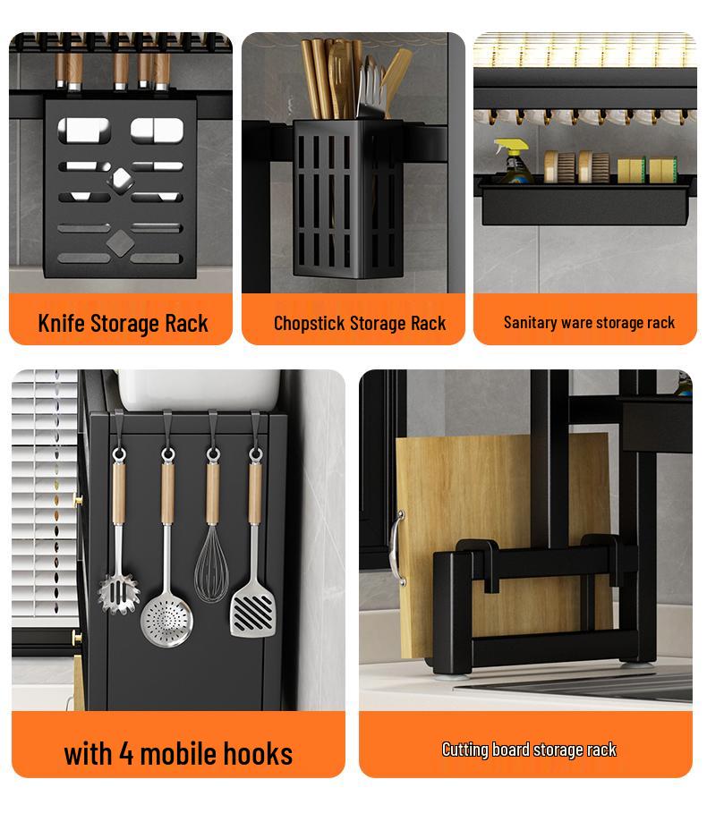 Wielofunkcyjny stojak na naczynia kuchenne: Pyłoszczelny organizer na blat do przechowywania misek, talerzy i ociekarek.