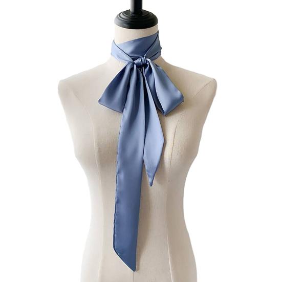 

Silk Scarf Smooth Satin Solid Color Narrow Headband Soft Touch Women Headband Scarf Fashion Accessory