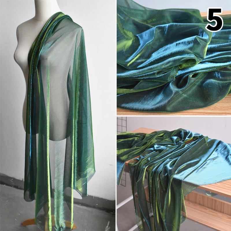 Laser Crystal Blue Gradient Mesh Gaze Designer Stoff Weiches Garn Spitze Schleier Stoff Für Diy Nähen Kleid Rock Hanfu Bühne Kleidung