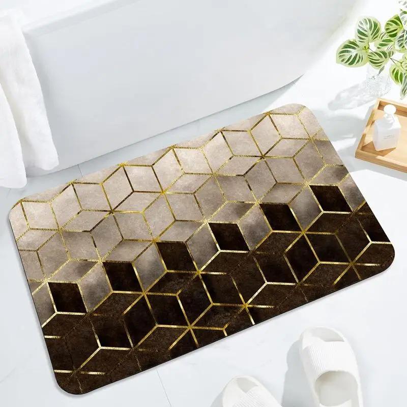 Colorful Marble Texture Door Front Mat Decoration Home Bathroom Floor Mat