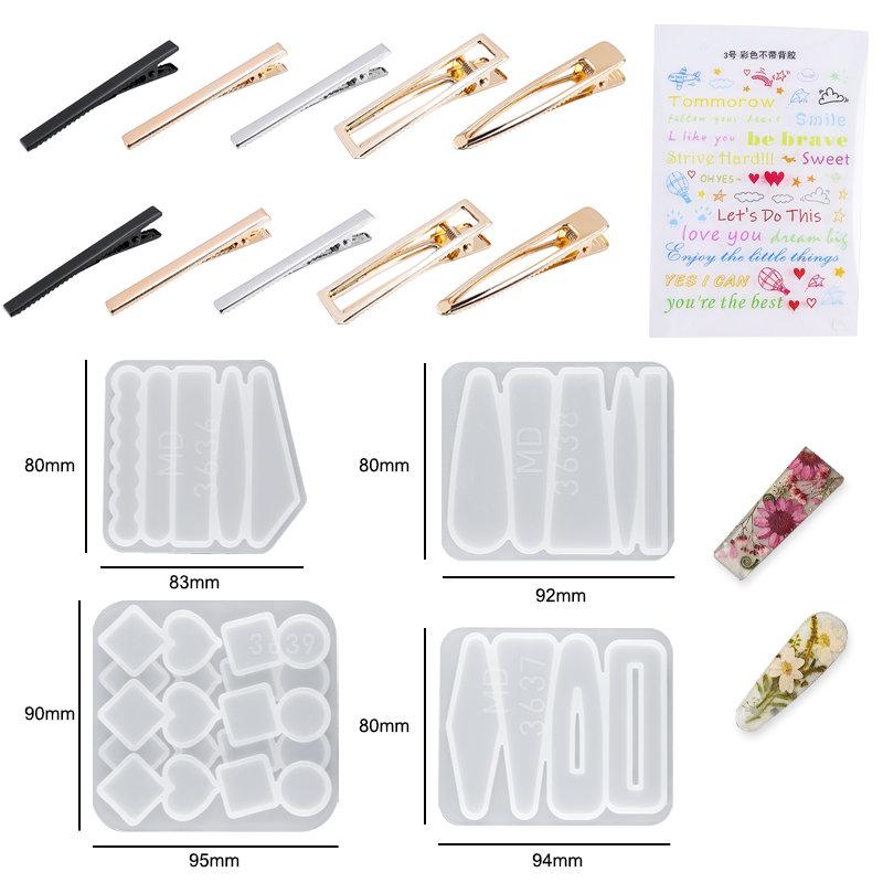 Silicone Casting Resin Jewelry Molds Set Epoxy Resin Tools Set Keychain Resin Molds for DIY Jewelry Pendants Craft Making