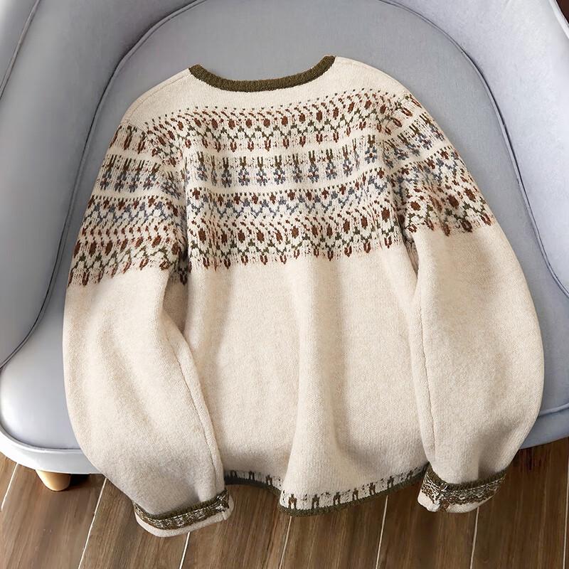 Dámský pletený kardigan s barevným blokováním ve stylu Fair Isle