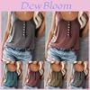 Blusa Camisa Colete Feminino Elegante Sem Mangas Botões Liso Casual Pulôver Tops