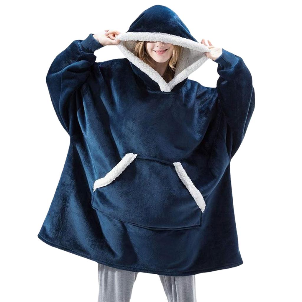 Wearable Blanket Hoodie Oversized Flannel Sherpa Fleece Hooded Soft Cozy Warm Blanket Women Men Blanket Sweatshirt Gifts