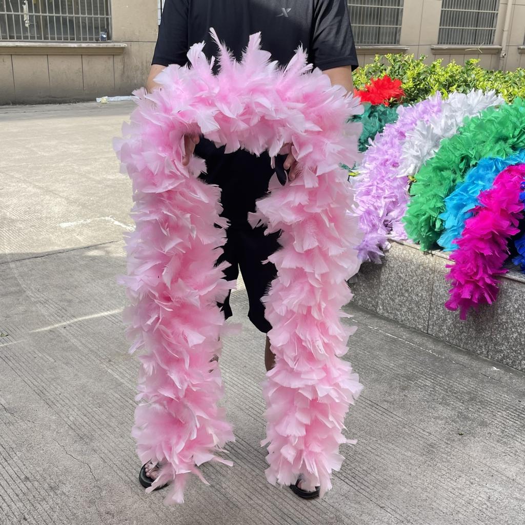 DIY 2 Yards Fluffy  Turkey Marabou Feathers Boa 200Grams White Feather for Crafts Wedding Party Christmas Decoration Plumes Shawl