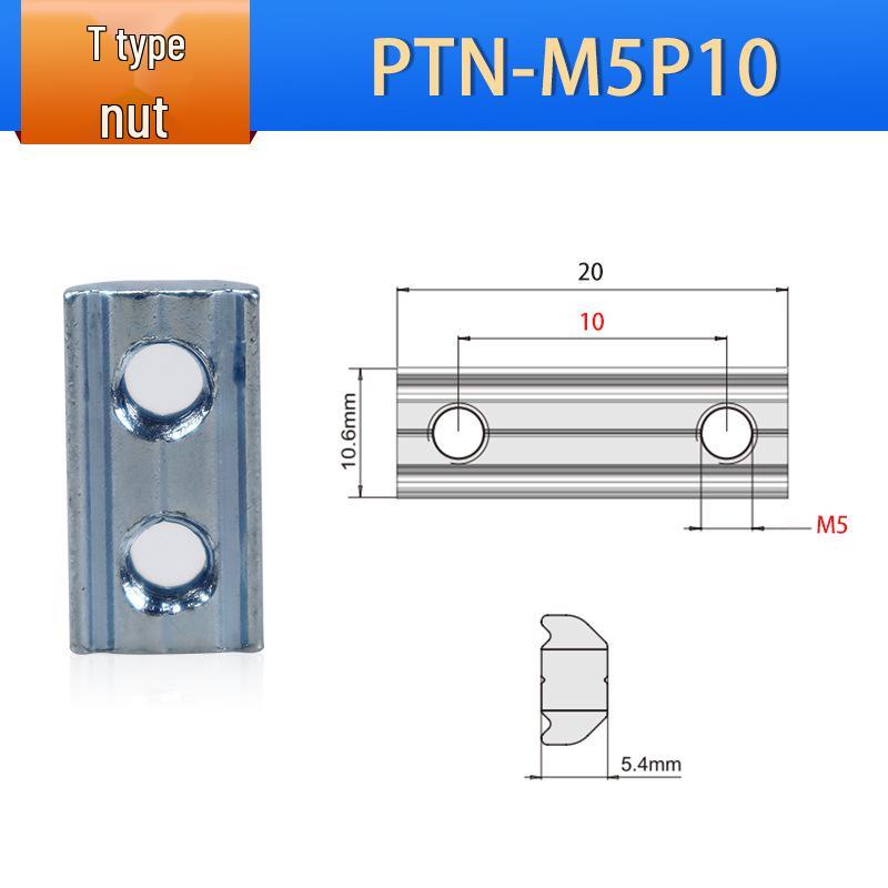 Leidun Euro Standard Aluminum Profile T-Nut Slider PTN-M4-M6, High Wear Resistance.