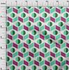 oneOone Georgette Viscose Green Fabric Geometric  Sewing Craft Projects Fabric Prints By Yard 42 Inch