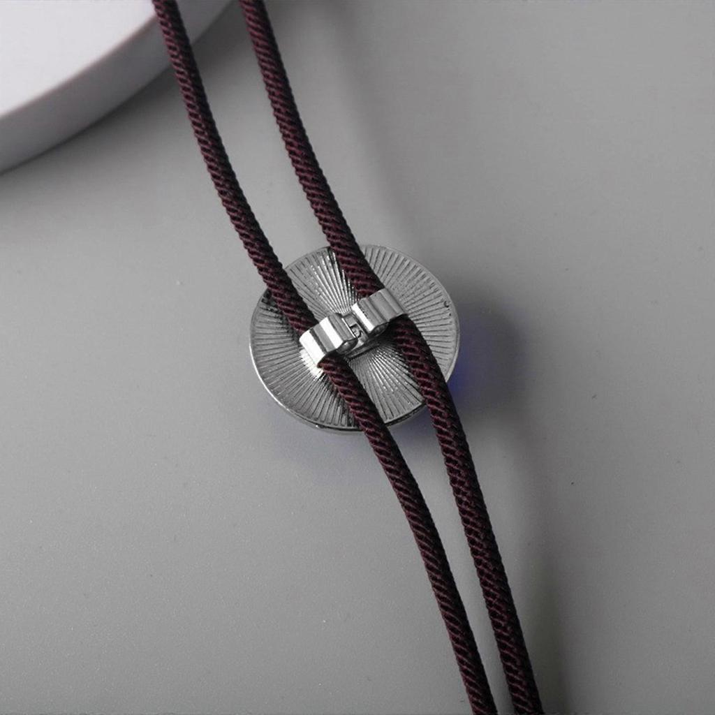 Women Cool Chokers Pendant Collar Necklace Clavicle Chain Chokers Bolo Tie Lariat Style Collar Jewelry Blue