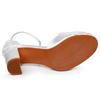Women White Silk High Heels Summer Peep Toe Buckle Strap Bridal Wedding Dress Sandals