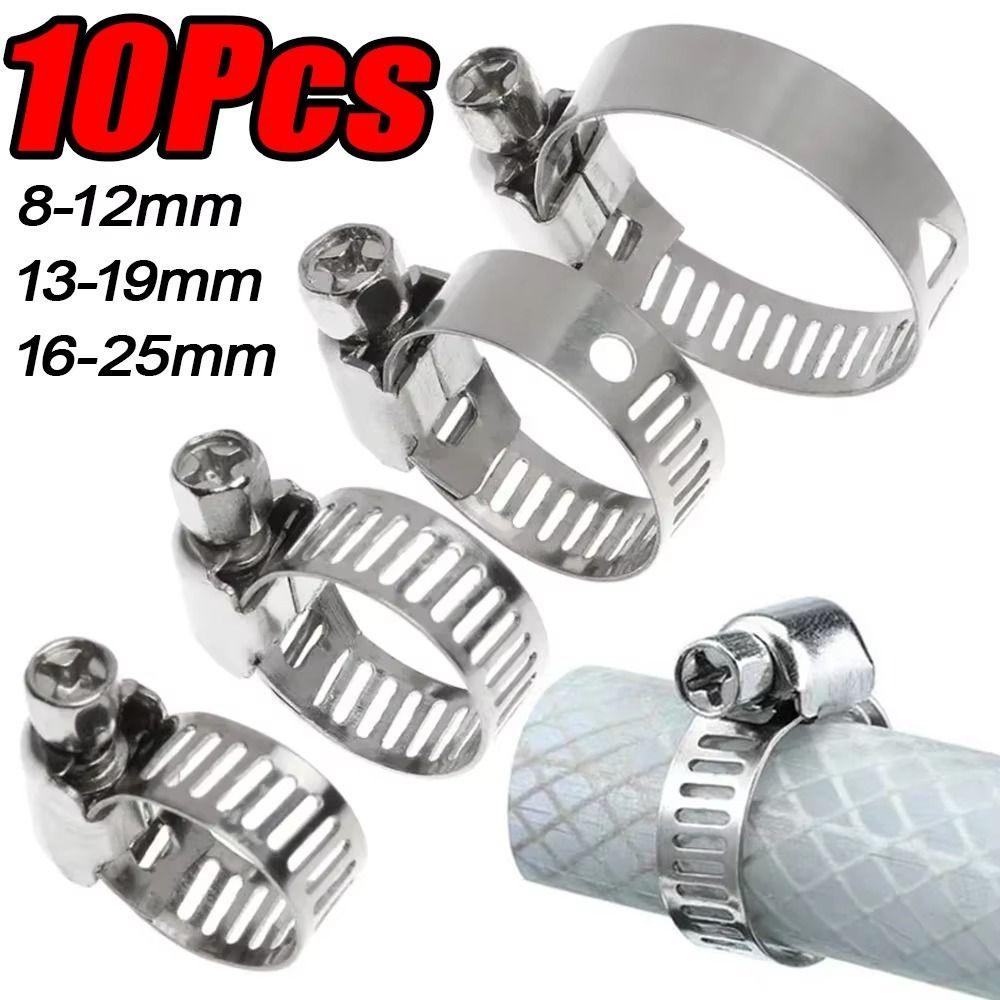 304 Stainless Steel 304 Hose Clamp Adjustable Pipe Clamp Hoop Hose Clip Clamp  Hose Connection