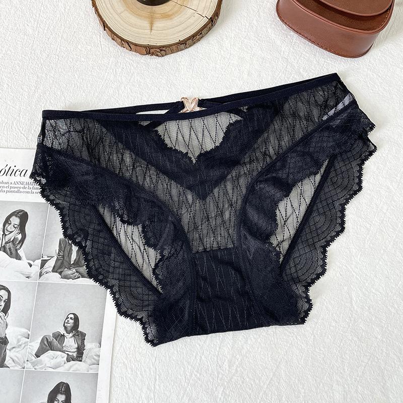 

Женское сексуальное кружевное забавное полупрозрачное марлевое нижнее белье из чистого хлопка с треугольными чашечками Pure Desire One Size чёрный