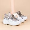 thick-soled muffin inner height-increasing sandals women's small white shoes summer new hollowed-out outer grandma shoes